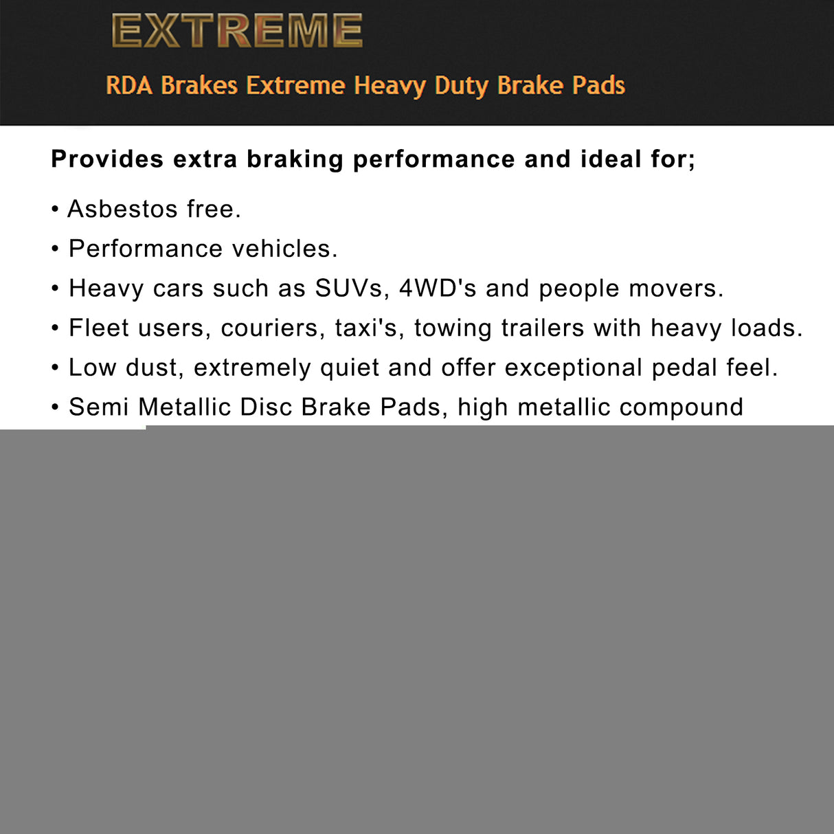 RDA Front HD Disc Brake Pads for Mazda B Series 2WD B4000 2003-ON