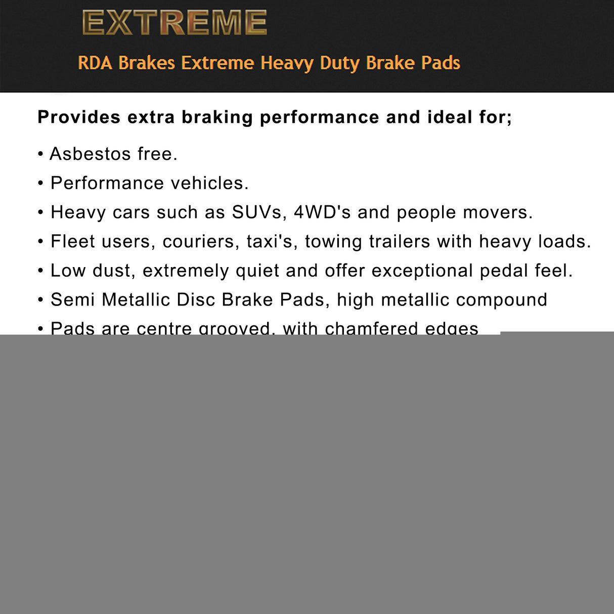 RDA Front HD Disc Brake Pads for Nissan Patrol GU Y61 2.8L 3.0L 1998-2006