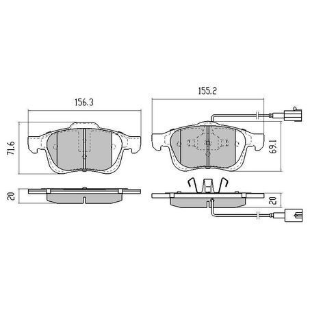 RDA Front Brake pads for Alfa Romeo Spider 2.2L 2006-On