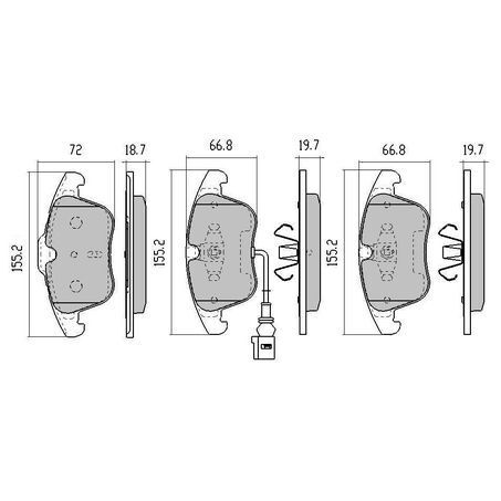 RDA Front Brake pads for Audi Q3 1.4L, 2.0TD, 2.0L 2011-On