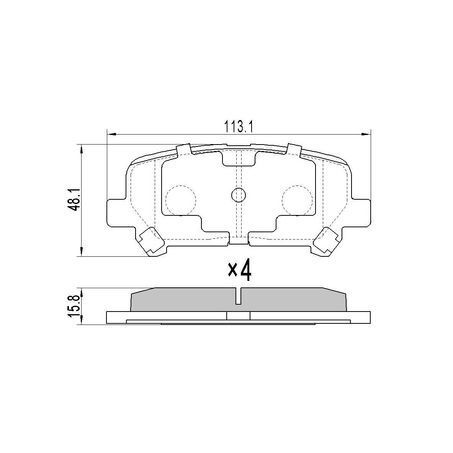 RDA Rear Brake pads for Isuzu MU-X 4WD 3.0TD 2013-On -Must check pad outline