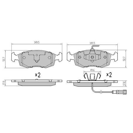 RDA Front Brake pads for Fiat Panda 0.9T 10/2013-On