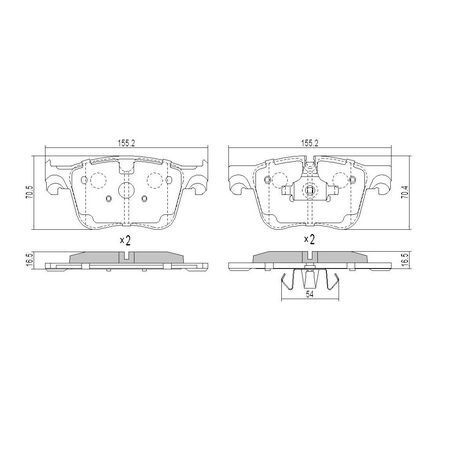 RDA Front Brake pads for Citroen C4 1.2L, 1.6L, 2.0L Picasso, Grand Picasso 2013-On
