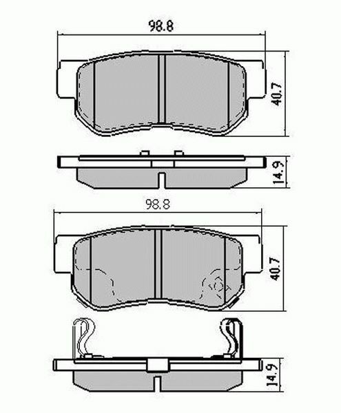 RDA Rear Extreme Disc Brake Pads for Ssangyong Rexton 6 Stud 2004 - ON Type 1
