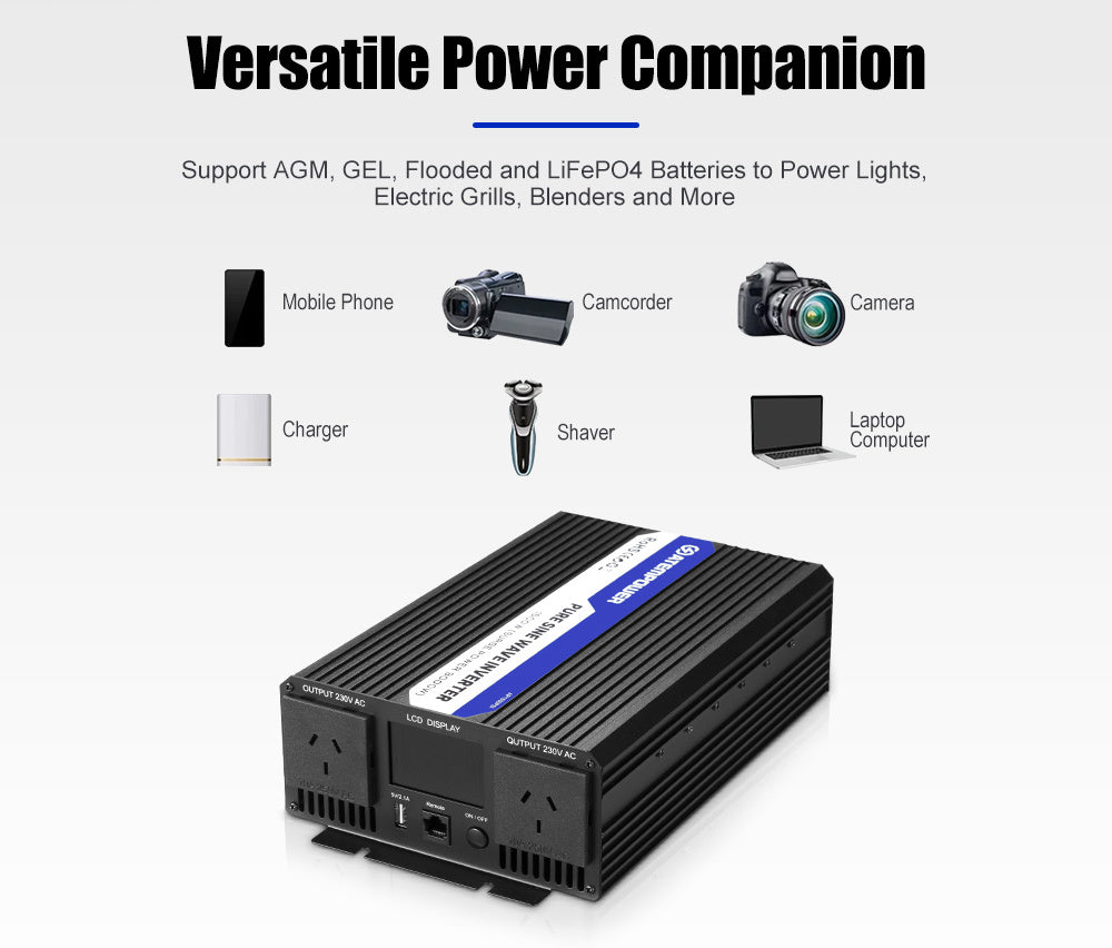 Atem Power Pure Sine Wave Power Inverter 1500W/3000W 12V to 240V Camping Car Boat