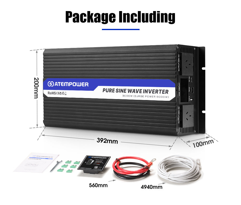 Atem Power Pure Sine Wave Power Inverter 12V to 240V 3000W/6000W Camping Car Boat