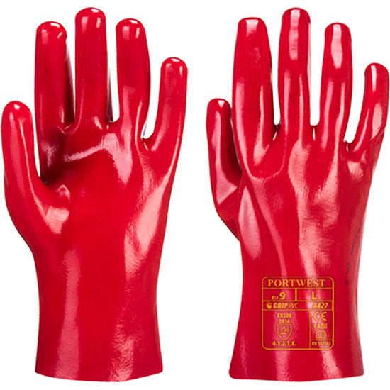 PVC Gauntlet 27cm Red XL Regular