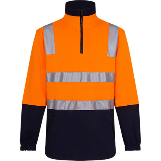 Prime Mover Cotton Brush Fleece Jumper with Tape