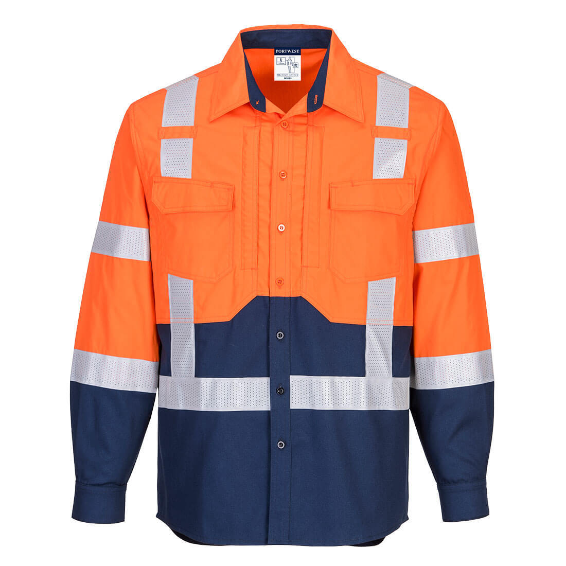 Portwest Hi-Vis Stretch Work Shirt L/S