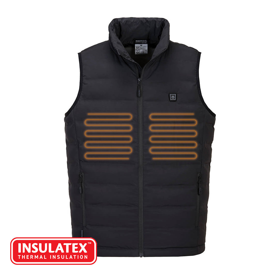Portwest Ultrasonic Heated Tunnel Gilet Black