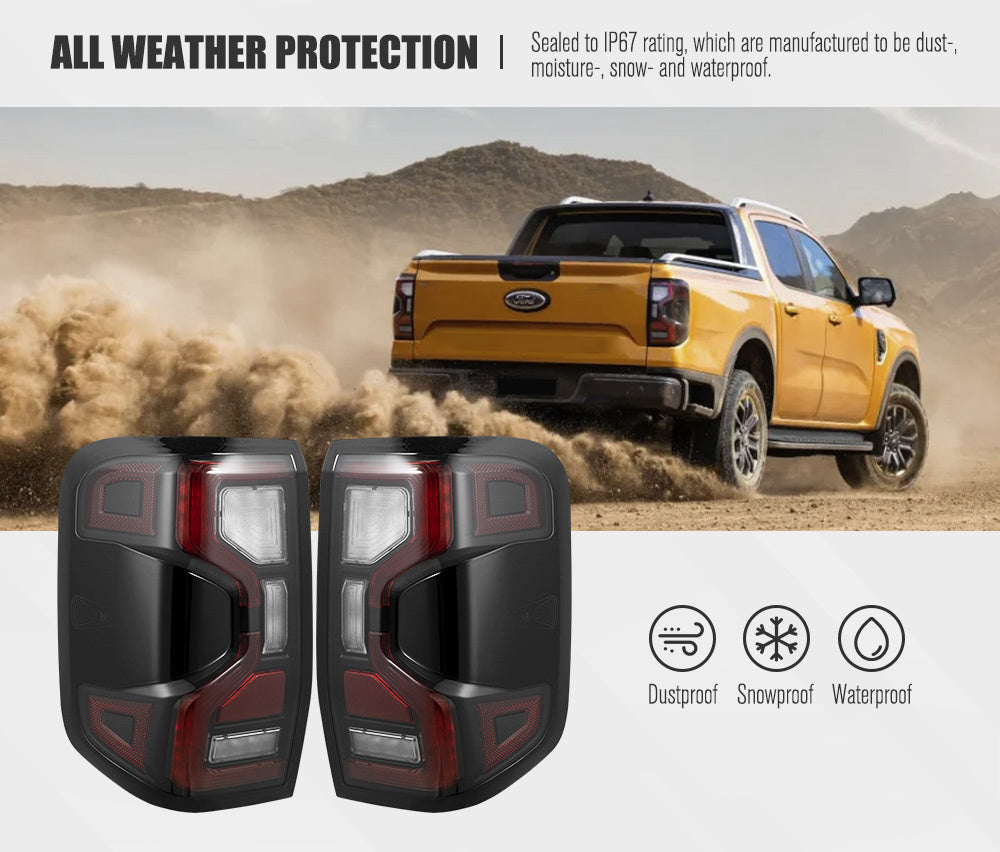 MOBI Pair LED Tail Lights For Ford Ranger XL XLS XLT SPORT MY 2023 - on
