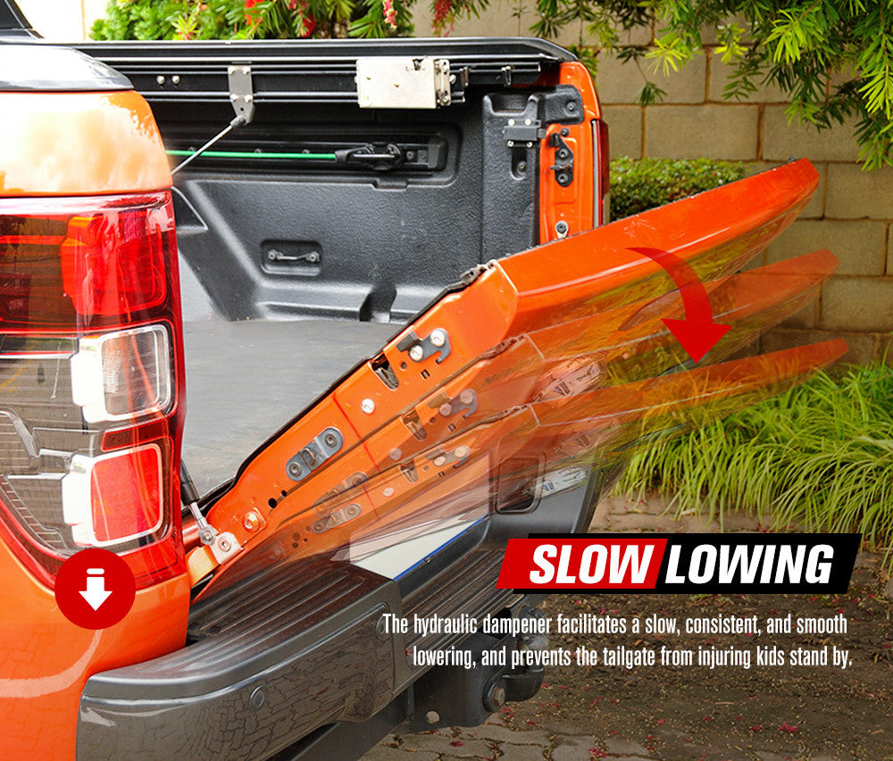 FIERYRED Easy Up & Slow Down Tailgate Strut Kit for Ford Ranger Raptor 2012-ON