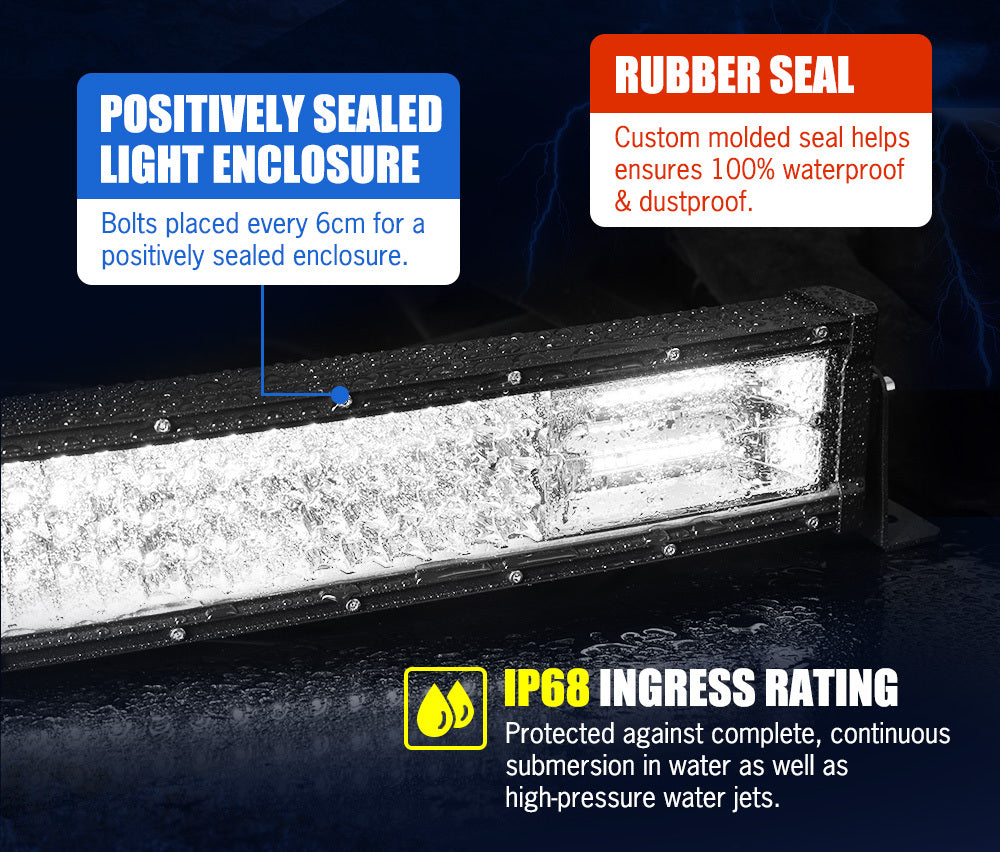 LIGHTFOX 50inch LED Light Bar Curved Combo BeamDriving Offroad 4x4 52"