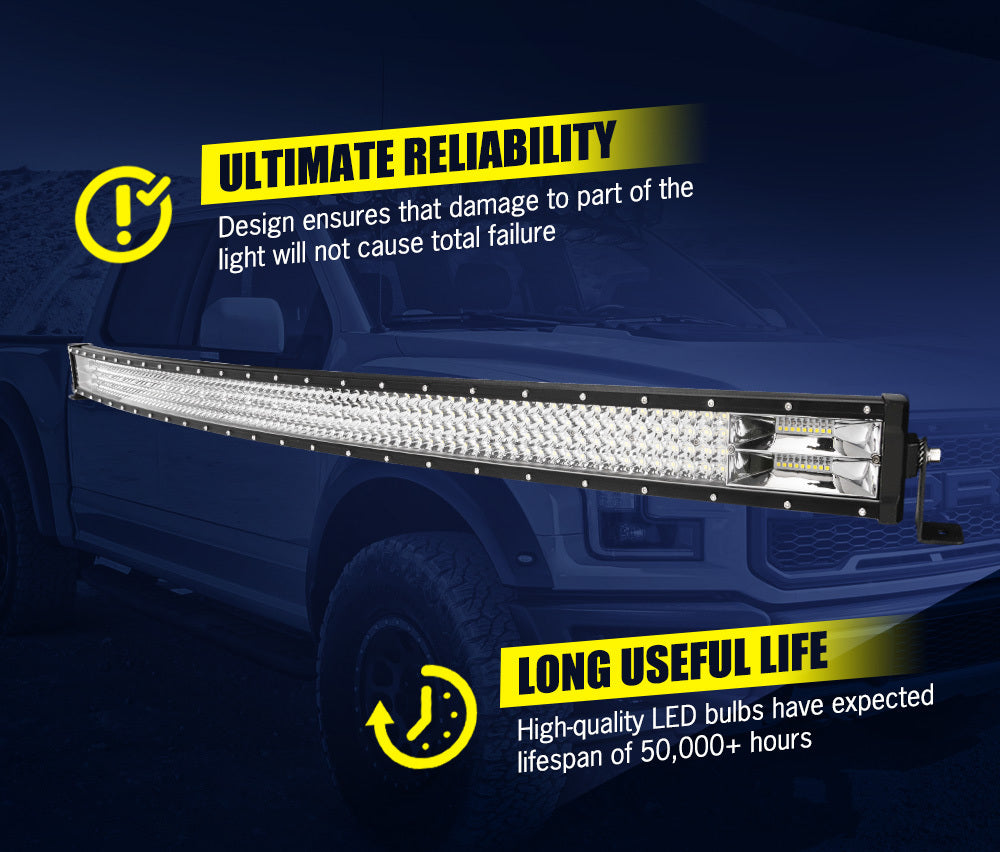 LIGHTFOX 50inch LED Light Bar Curved Combo BeamDriving Offroad 4x4 52"