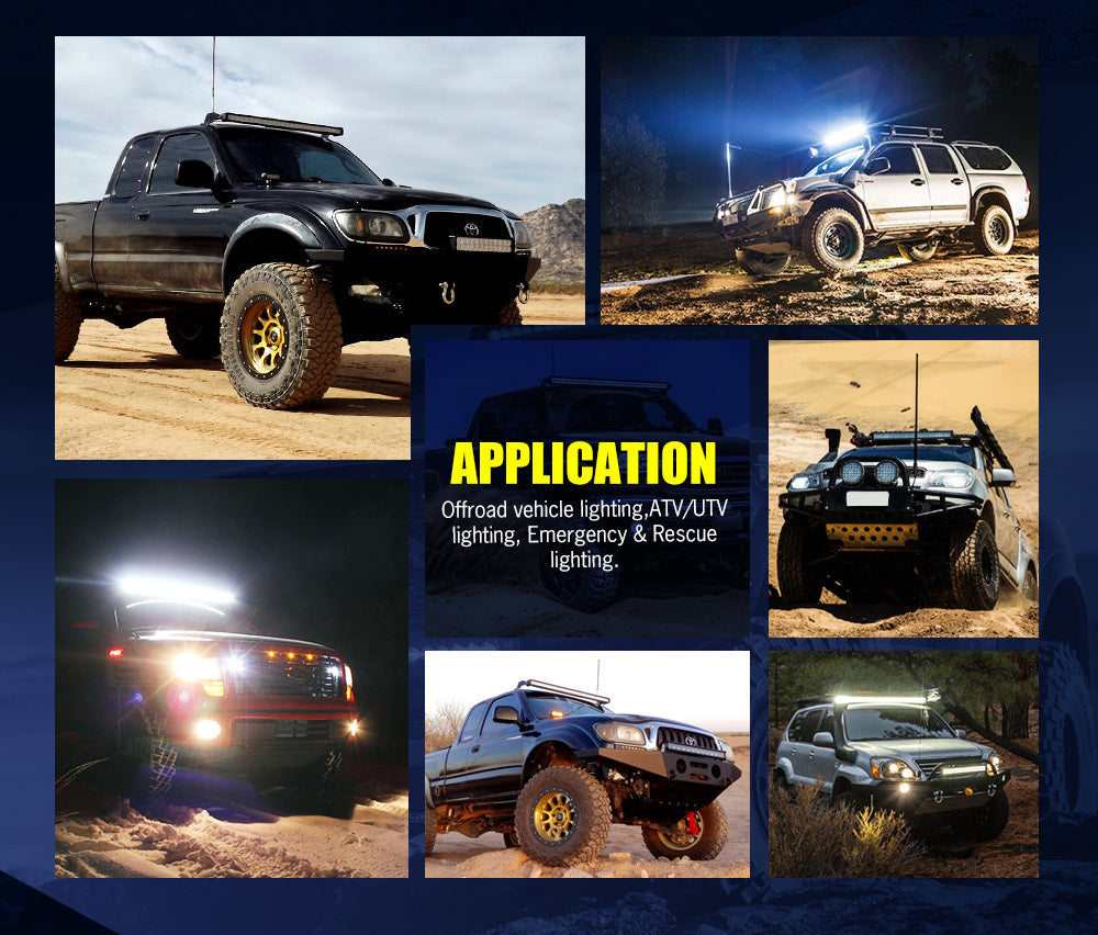 LIGHTFOX 50inch LED Light Bar Curved Combo BeamDriving Offroad 4x4 52"