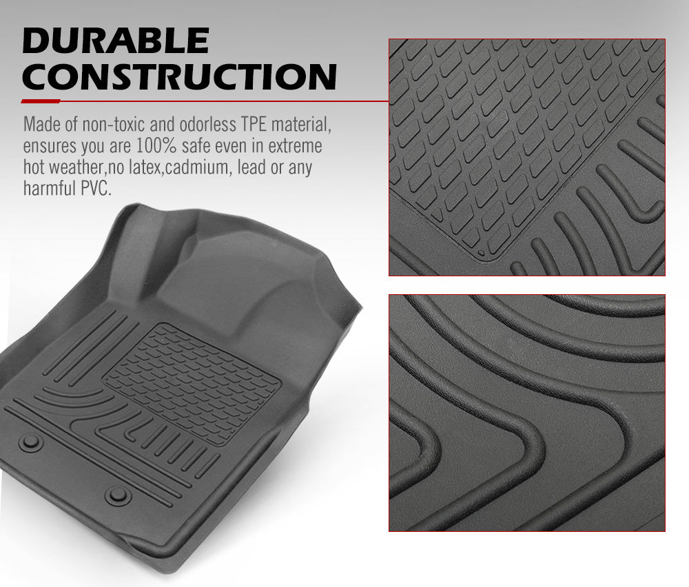 3D TPE Floor Mats for Ford Ranger Wildtrak Raptor PX PX2 PX3 2011-ON