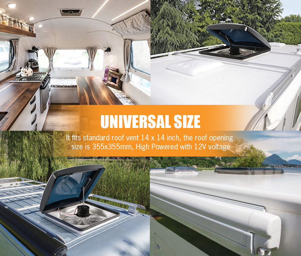 SAN HIMA Caravan Roof Vent Hatch & 3 Speed Pop-Up Fan 12V