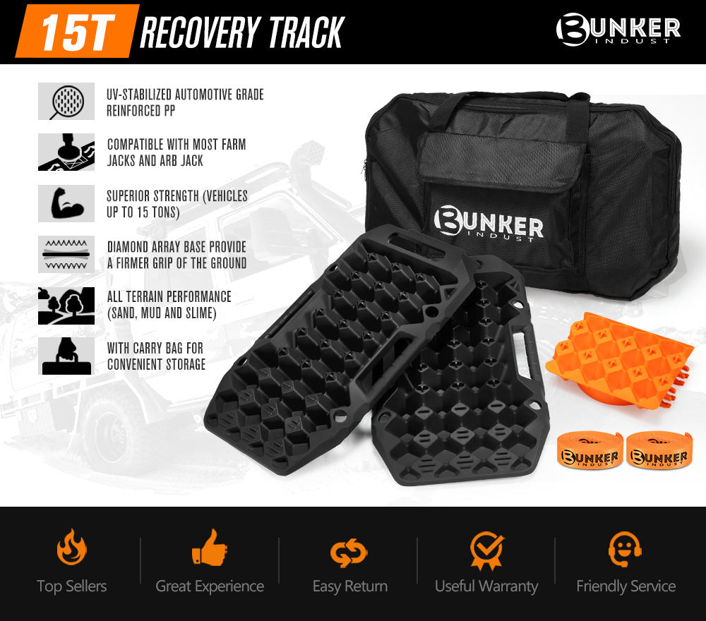 BUNKER INDUST Recovery Tracks Sand Track Black 15T 4WD Car Accessories 4x4
