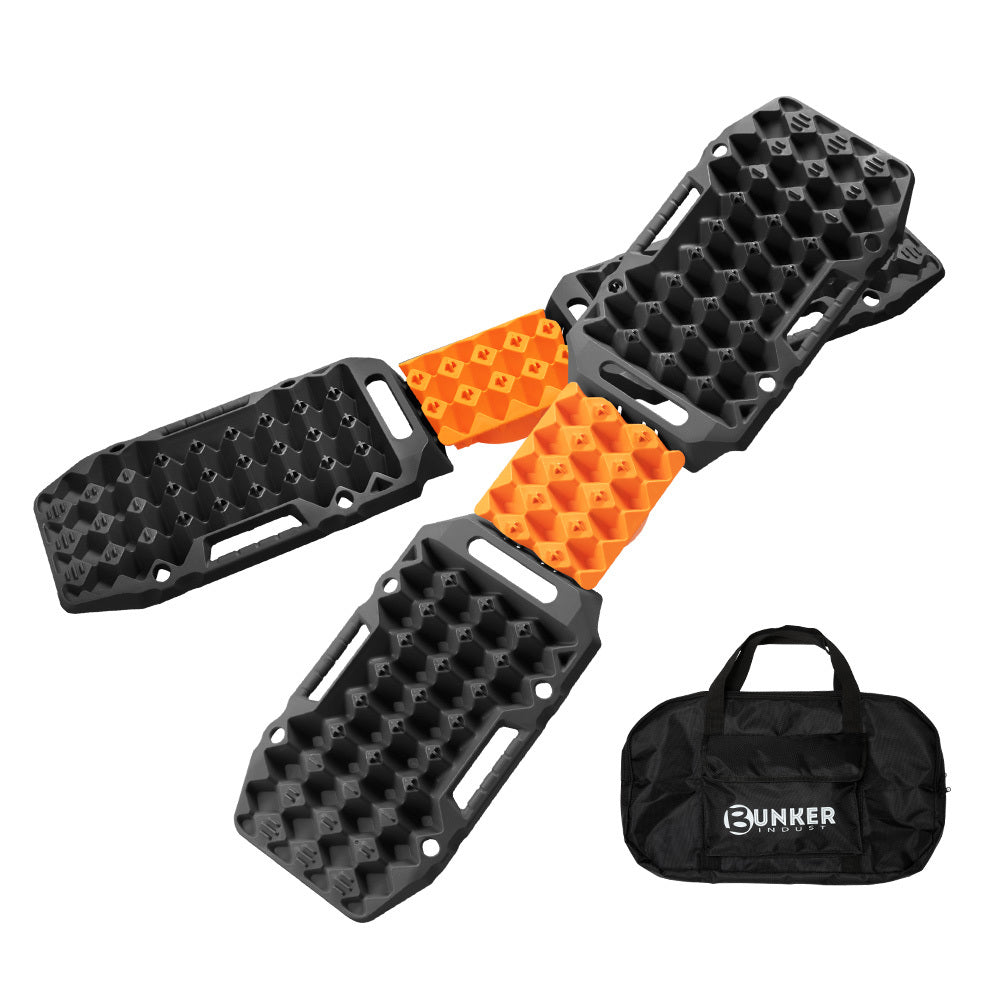 BUNKER INDUST Pair Recovery Tracks Sand Track Black 15T 4WD Car Accessories 4x4