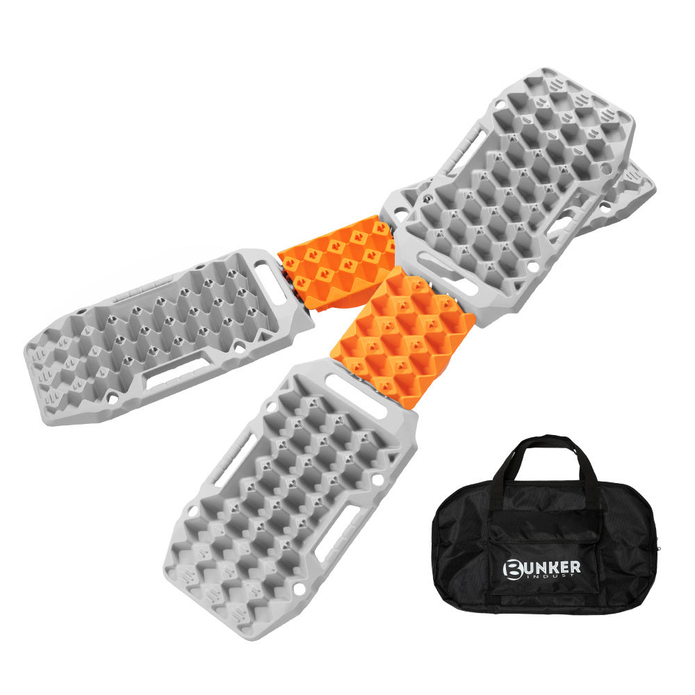 BUNKER INDUST Pair Recovery Tracks Sand Track 15T 4WD Car Accessories 4x4 Grey