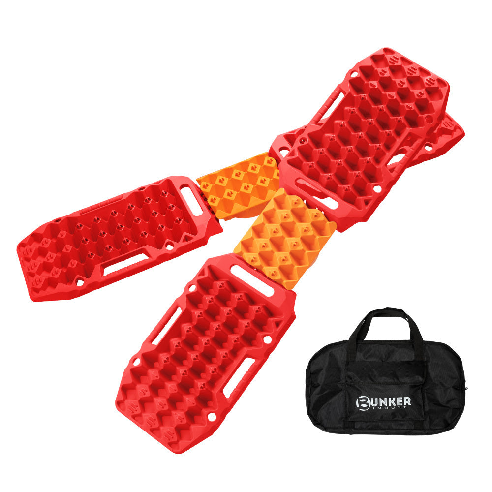BUNKER INDUST Pair Recovery Tracks Sand Track Red 15T 4WD Car Accessories 4x4