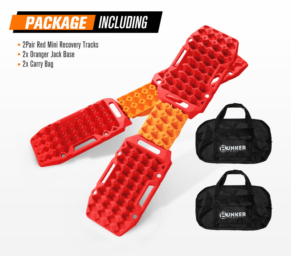 BUNKER INDUST Pair Recovery Tracks Sand Track Red 15T 4WD Car Accessories 4x4