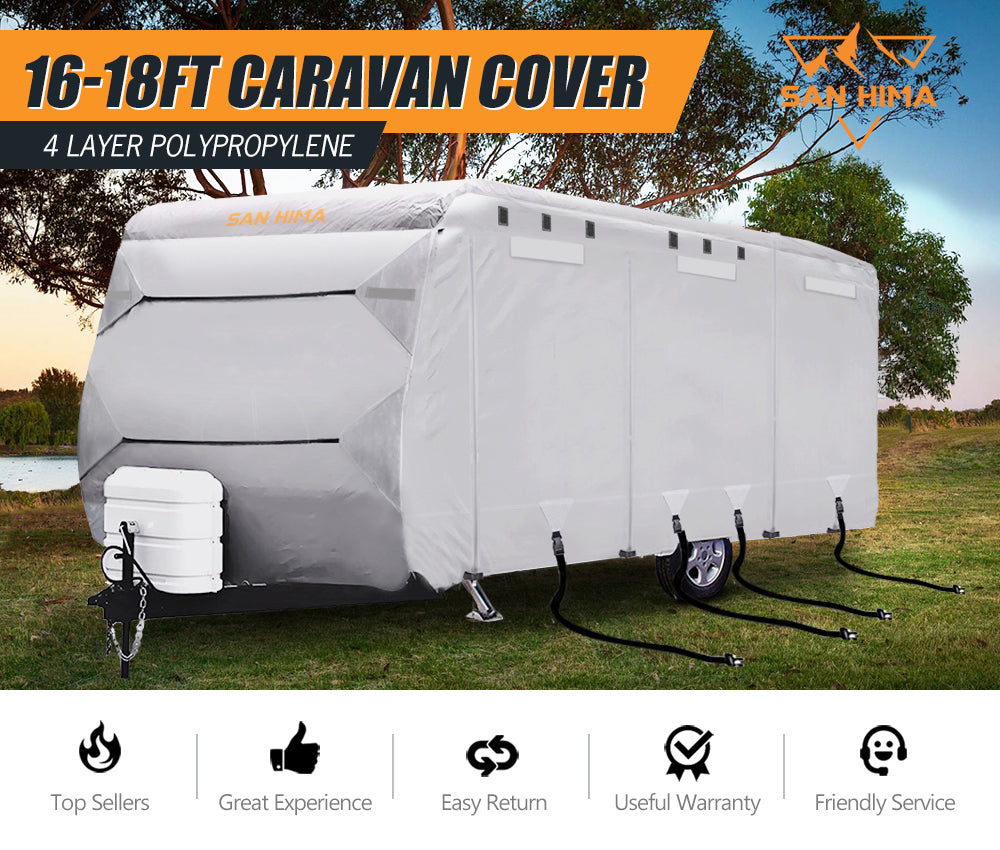 SAN HIMA 16-18ft Caravan Cover Campervan 4 Layer Heavy Duty UV Carry bag Covers