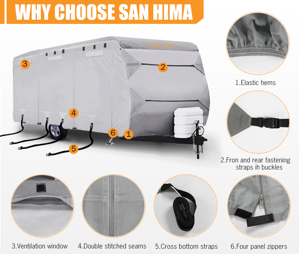 SAN HIMA 20-22ft Caravan Cover Campervan 4 Layer UV Carry bag Covers
