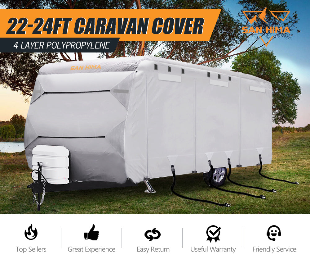 SAN HIMA 22-24ft Caravan Campervan Cover UV Carry bag 4 Layer