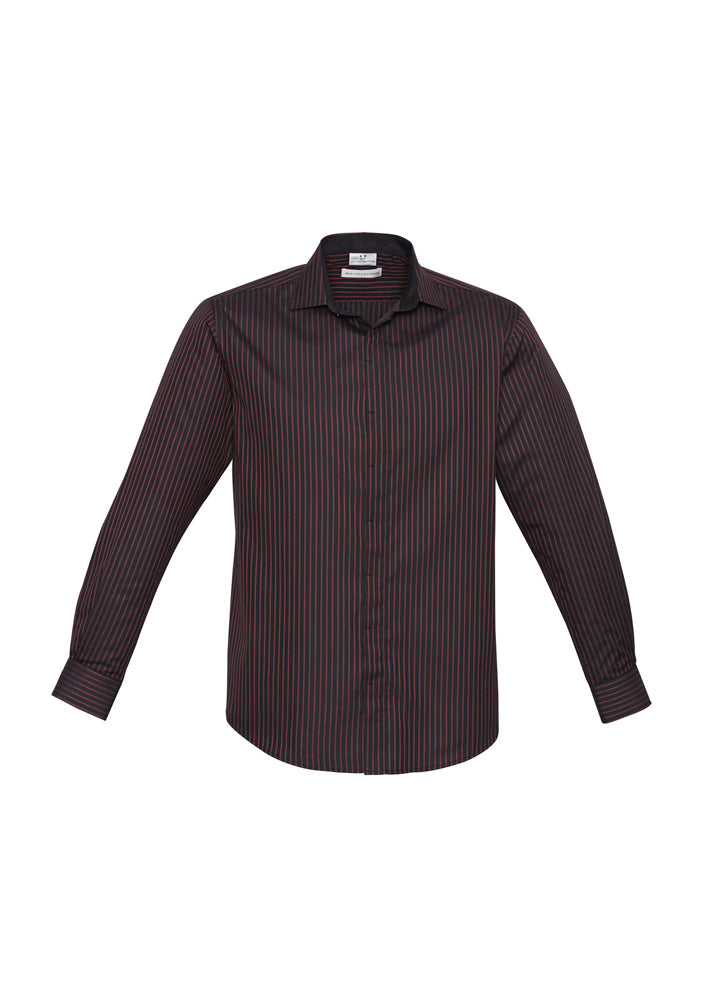Biz Collection Mens Reno Stripe Long Sleeve Shirt