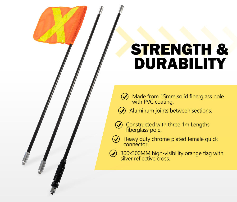 SAN HIMA 3x1M Recovery Sand Flag Safety Flag Simpson Desert Quick Connector Base