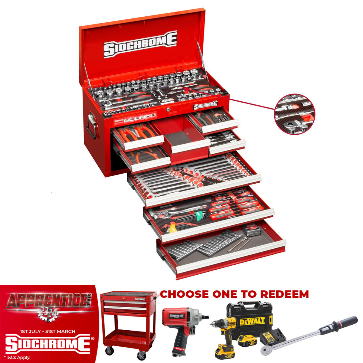 Sidchrome 204 Piece Metric/AF Foam Top Chest Kit SCMT10158