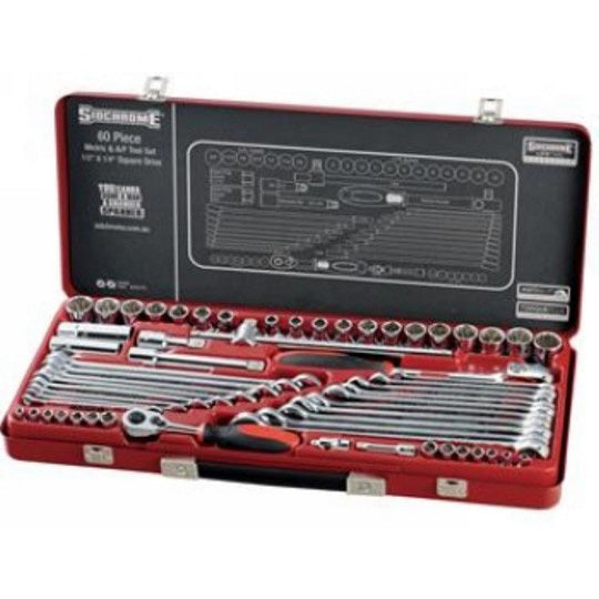 Sidchrome 60 Piece 1/4 Drive Socket & Spanner Set SCMT10175"