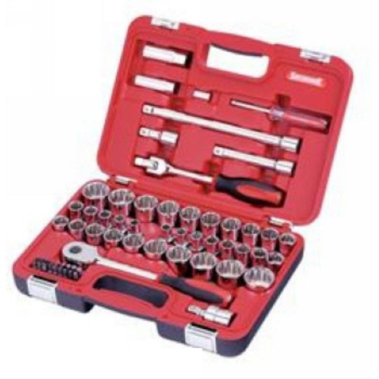 Sidchrome 61 Piece 1/2 Drive Socket Set - Metric/AF SCMT10801"