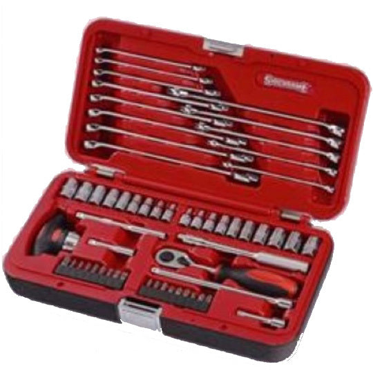 Sidchrome 57 Piece 1/4 Drive Socket and Spanner Set - Metric/AF SCMT10810"