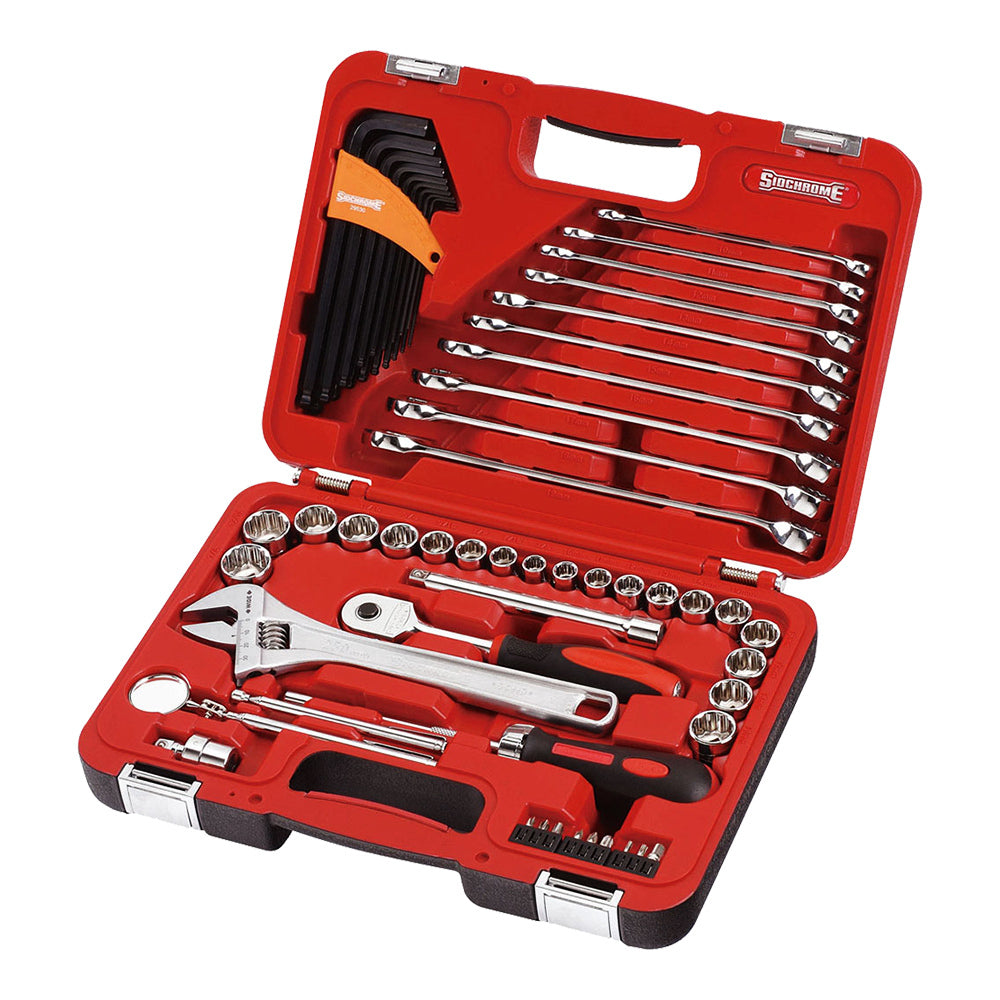 Sidchrome 69 Piece 3/8 Drive Metric/AF Combination Tool Set SCMT10811"