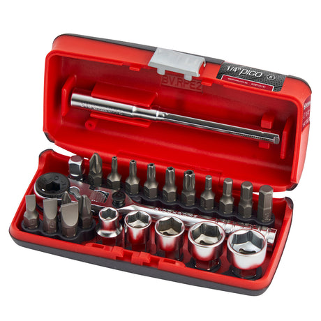 Sidchrome 23 Piece (Metric) 1/4 Drive Pico Socket & Tool Set SCMT12141"