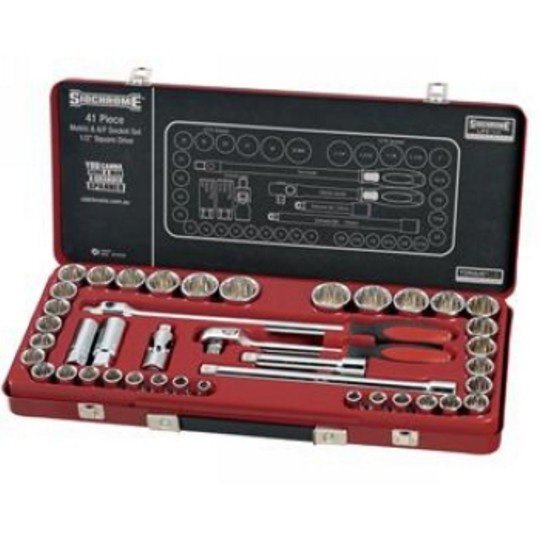 Sidchrome 41 Piece 1/2 Drive Socket Set - Metric/AF SCMT14104"