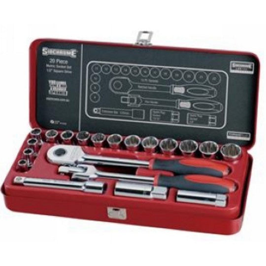 Sidchrome 20 Piece 1/2 Drive Socket Set - Metric SCMT14208"