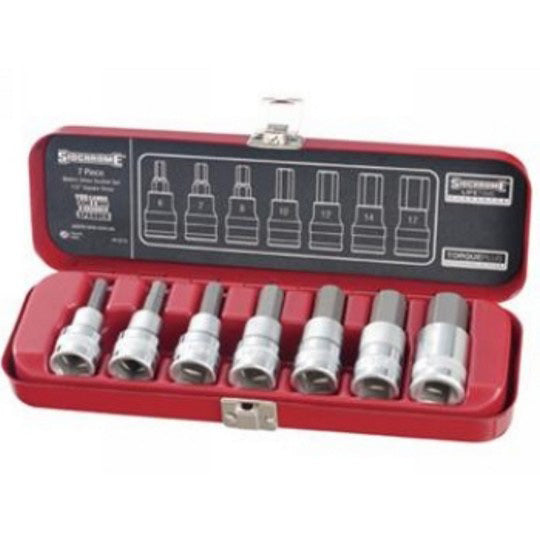 Sidchrome 7 Piece 1/2 Drive In-Hex Socket Set - Metric SCMT14274"