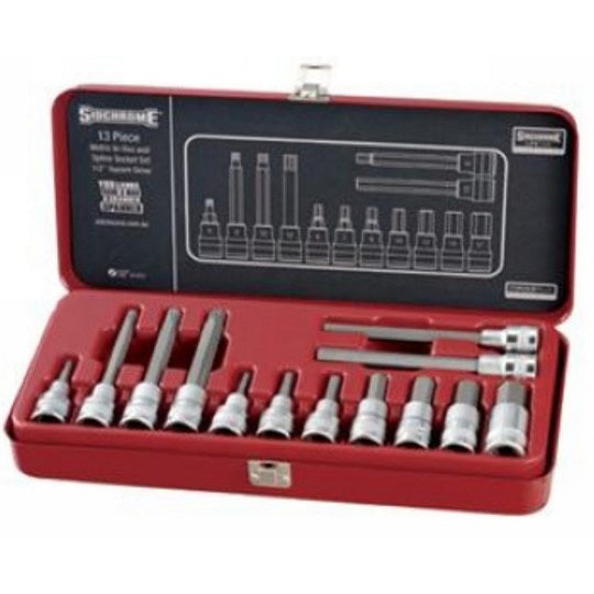 Sidchrome 13 Piece 1/2 Drive In-Hex Socket Set Metric SCMT14275"