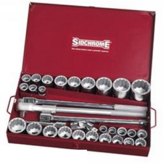 Sidchrome 32 Piece 3/4 Drive Socket Set - Metric/AF SCMT15106"
