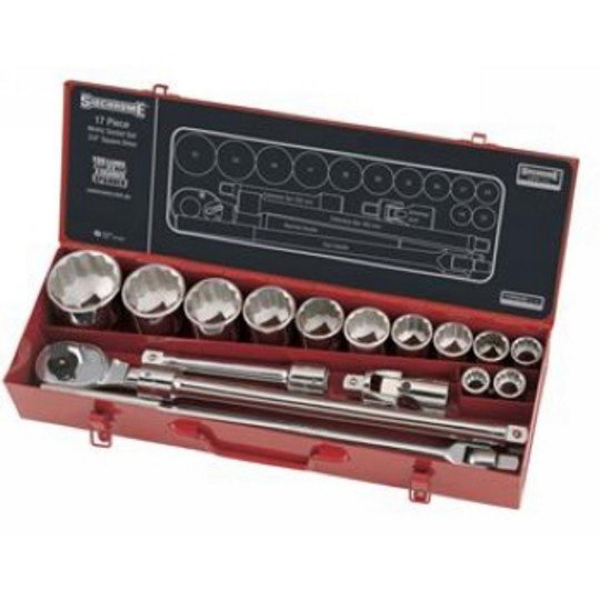 Sidchrome 17 Piece 3/4 Drive Socket Set - Metric SCMT15205"