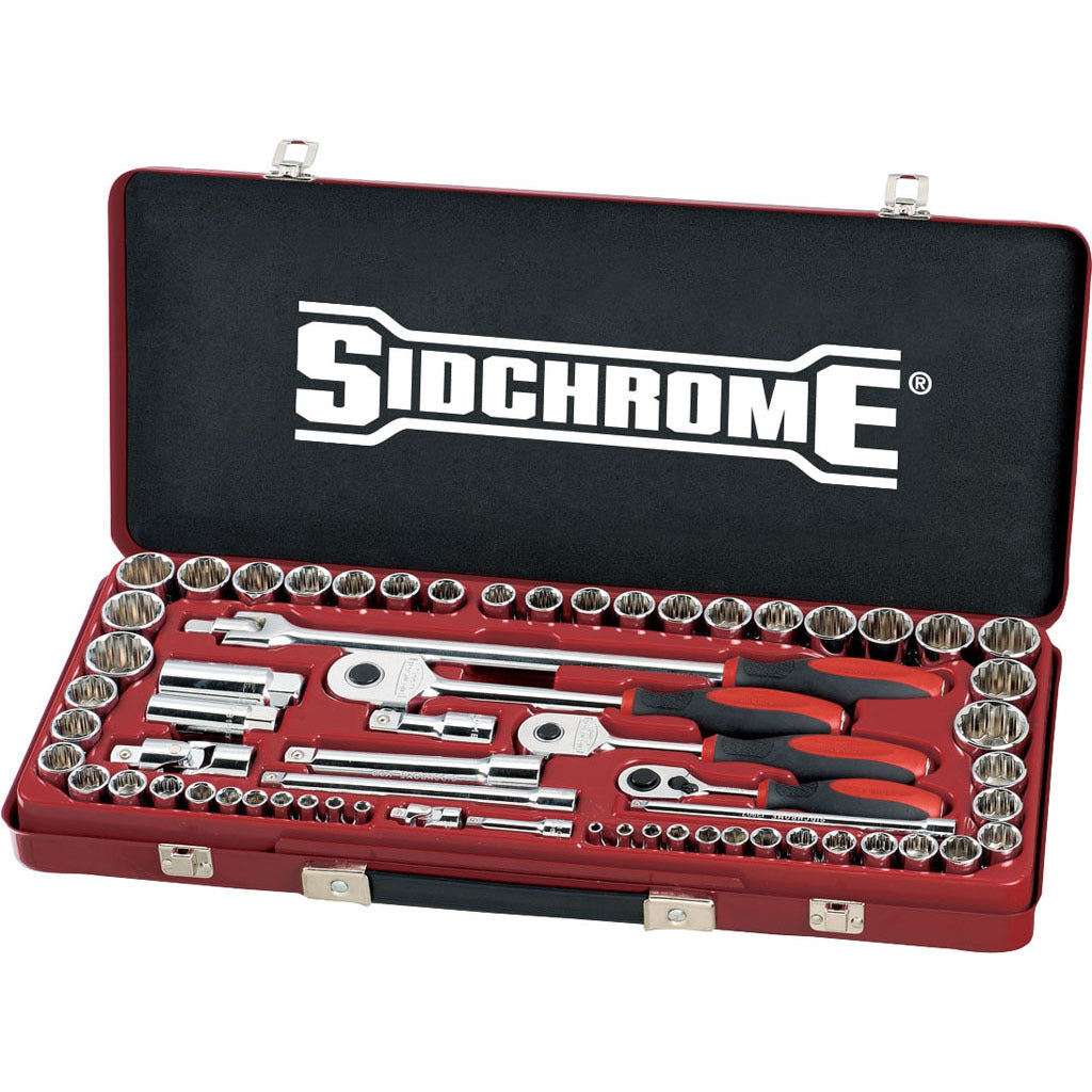 Sidchrome 64 piece 1/4, 3/8" & 1/2" Drive Socket Set SCMT19120"