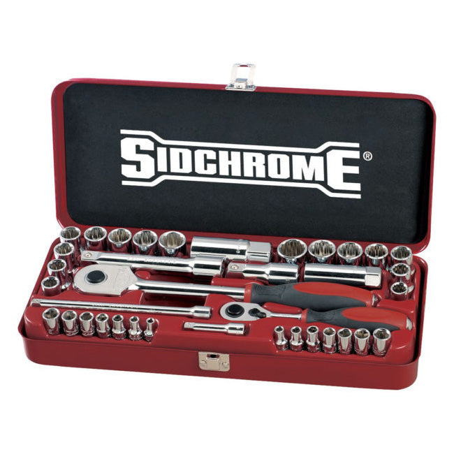 Sidchrome 37 Piece 1/4 & 1/2" Drive Socket Set - Metric/AF SCMT19130"