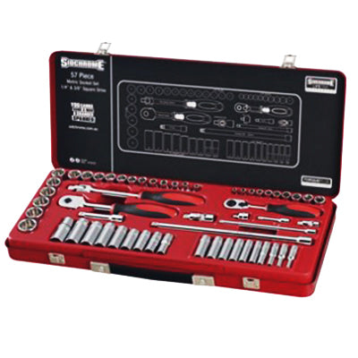 Sidchrome 57 Piece 1/4 & 3/8 Drive Socket Set - Metric SCMT19230"