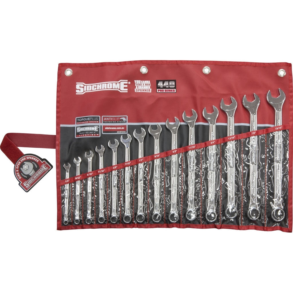 Sidchrome 14 Piece AF Spanner Set Ring & Open End SCMT22443