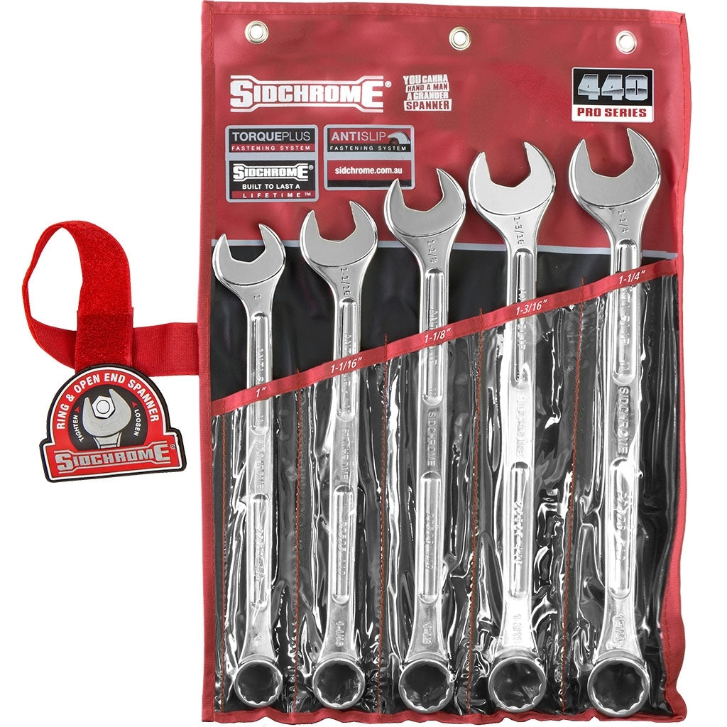 Sidchrome 5 Piece AF Spanner Set Ring & Open End SCMT22540