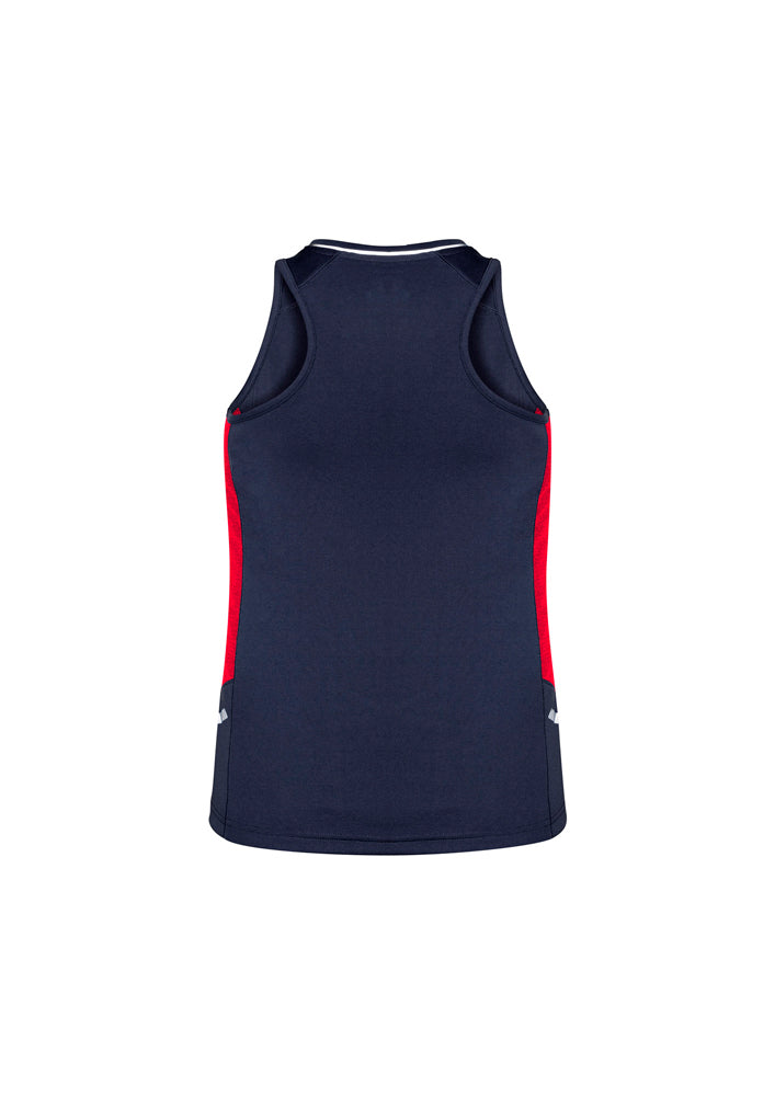 Biz Collection Ladies Renegade Singlet Royal/White/Silver