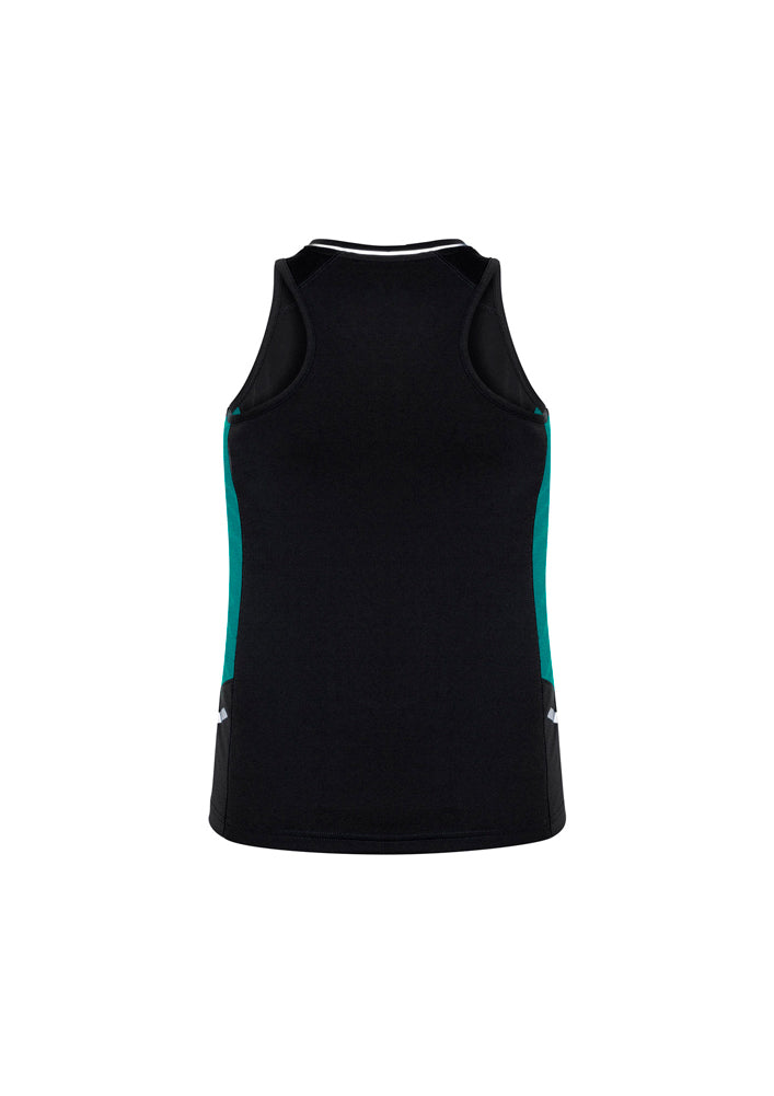 Biz Collection Ladies Renegade Singlet Black/Red/Silver